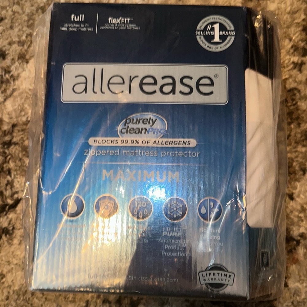 AllerEase Maximum Waterproof Allergy Relief Machine Washable Mattress Protector